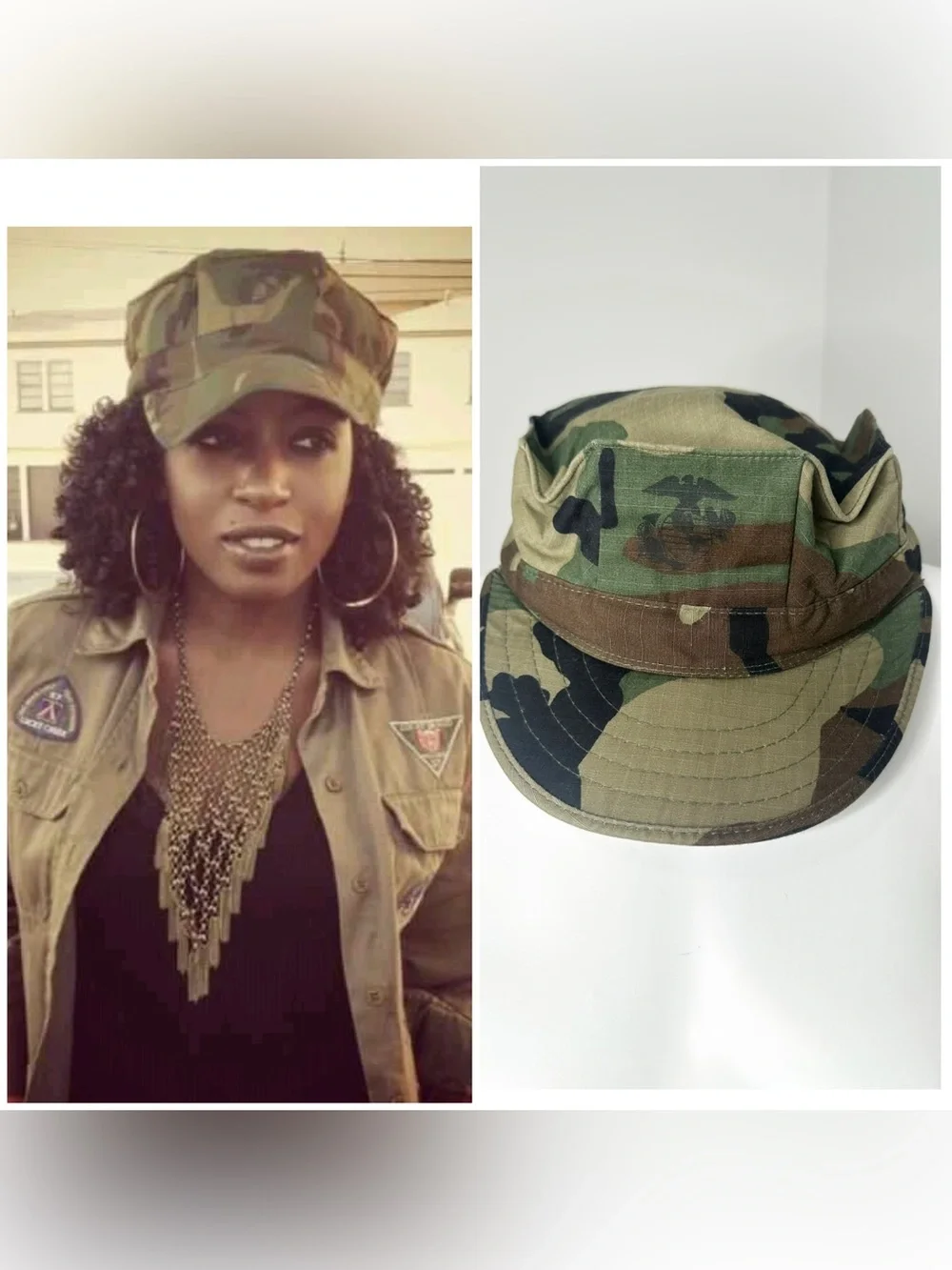 Camouflage Military-Style Cadet Cap - small